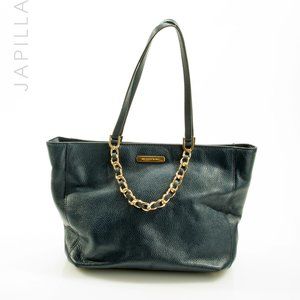 ELEGANT MICHAEL KORS NAVY BLUE PEBBLED LEATHER LUNCH TOTE